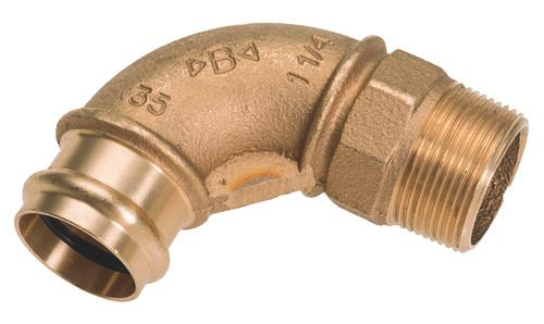 Coude mâle laiton à sertir cuivre Ø15  mâle 1/2'' (15/21)